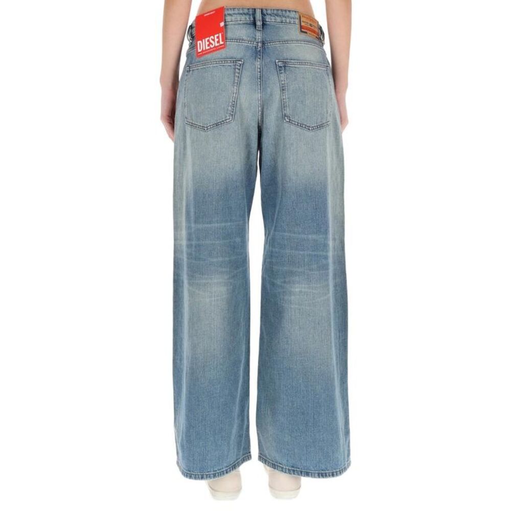 DIESEL Women's High-Rise Wide-Leg Denim Jeans Women LIGHT BLUE Pants - Picture 4 of 4